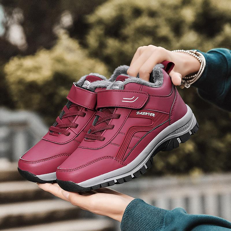 MCTIN Couple Sneakers Winter Plush Platform Warm Shoes for Women Casual Anti Slip Walking Shoes Men