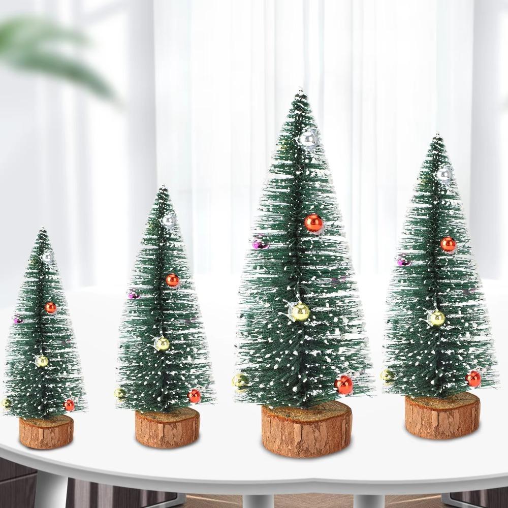 15/20/25/30cm Flocked Sticky Beads Christmas Tree Mini Christmas Tree Ornaments Party Favors