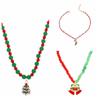 Clavicle Chain Rice Beaded Chain Christmas Tree Cartoon Pendant Choker Christmas Necklace  Festival