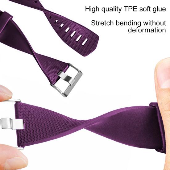 Watch Band Checkered Pattern Smartwatch Bracelet Soft Silicone Strap Replacement for Fitbit Charge 2