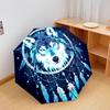 1 шт. Автоматический складной зонт - Узор «Свирепый волк», Портативный и складной дизайн с 8 спицами, Рождественские и новогодние подарки