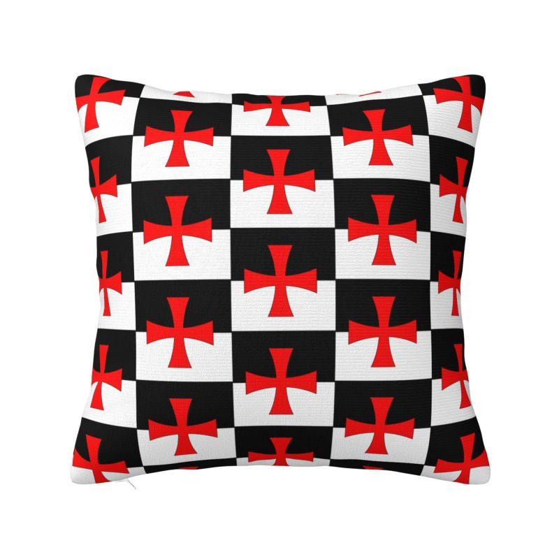 Custom Malta Knights Cross Cushion Cover Polyester Knights Templar Crusades Pillow for Sofa Car Square Pillowcase Bedroom