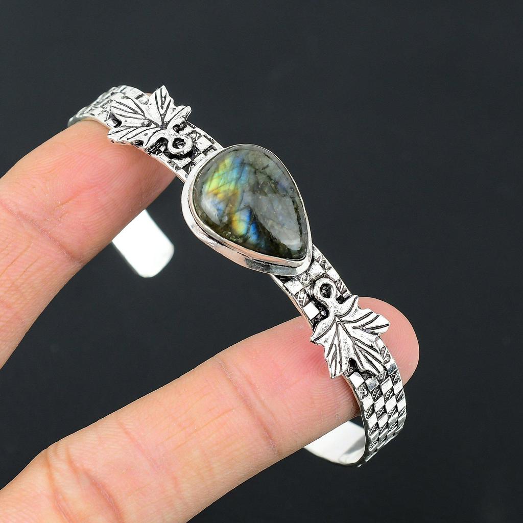 Распродажа ко Дню матери Лабрадорит Камень Серебро 925 пробы Юбилейный Модный Браслет