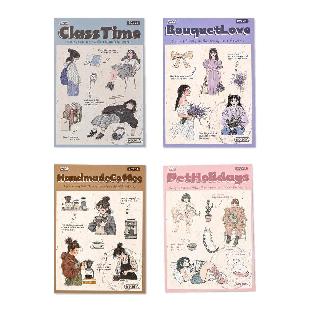 20 pcs Forest Girl Sticker Book, Whimsical Character Decals, DIY Journal Decorations