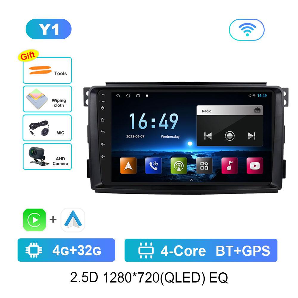 Мультимедийный плеер с автомагнитолой Android 14 для Mercedes Benz Smart Fortwo 451 2010 - 2015, GPS-навигация, Wi-Fi, HD-экран, Автоинструменты