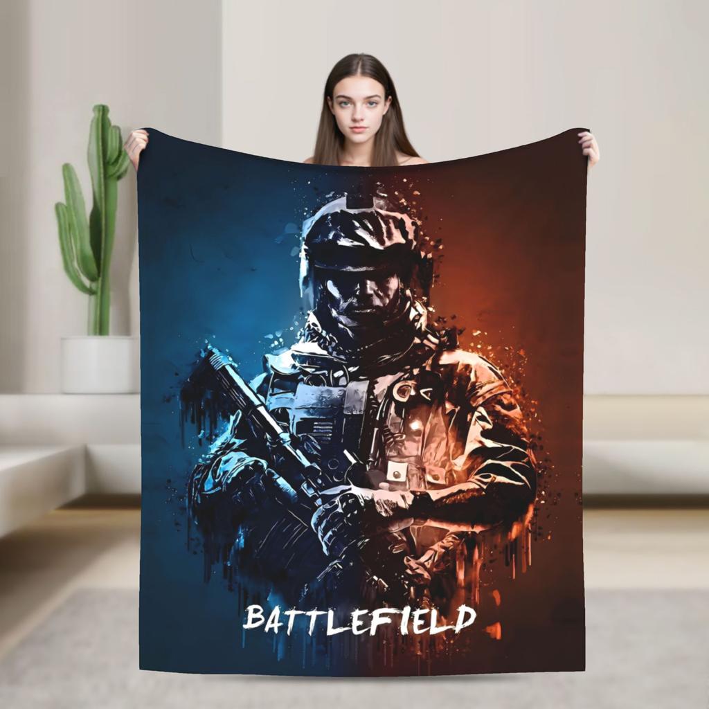 Игровое одеяло Battlefield 6, смешное, теплое, мягкое, для путешествий в самолете, плюшевое покрывало, забавное для дивана, кресла, фланелевое покрывало для кровати, чехол для дивана-кровати