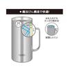 Термос Thermos с вакуумной изоляцией, кувшин 1 л, нержавеющая сталь, можно мыть в посудомоечной машине, структура бутылки, сохранение тепла, холодное пиво JDK-1001 S1