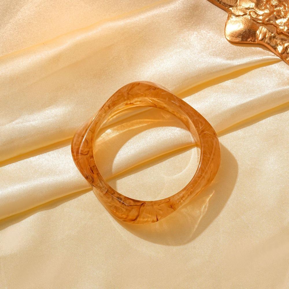 Мраморный узор нерегулярный широкий браслет смазывание ретро кольцо на руку милый акриловый браслет украшение