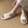 Летние женские тапочки Простые однотонные женские уличные тапочки с открытым носком на плоской подошве Ажурные женские повседневные туфли Нескользящие