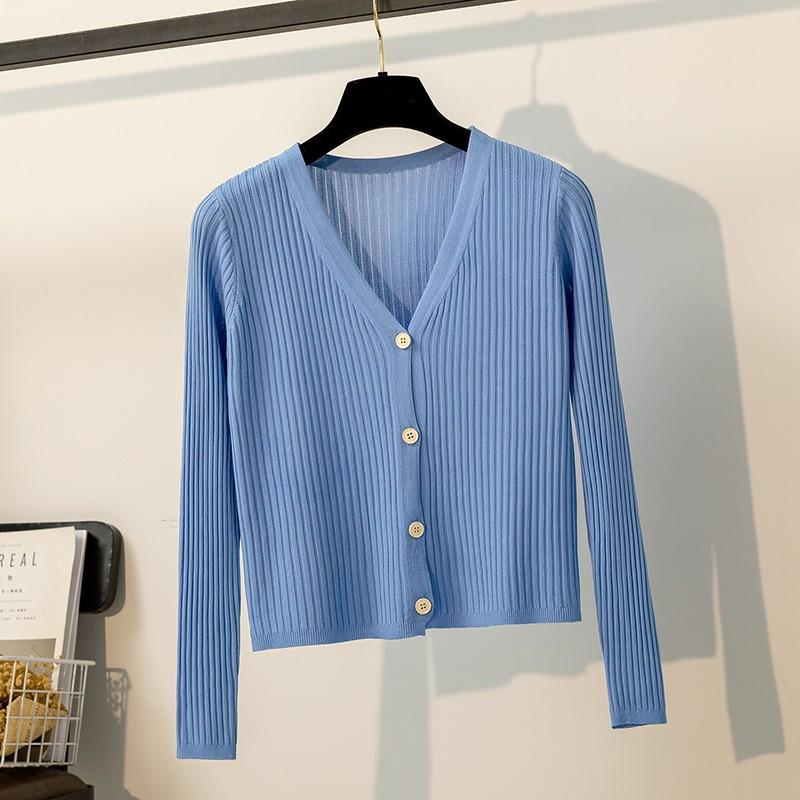 Летний тонкий солнцезащитный кардиган Ice Silk Knitted Cardigan, короткая шаль, куртка-рубашка с кондиционером