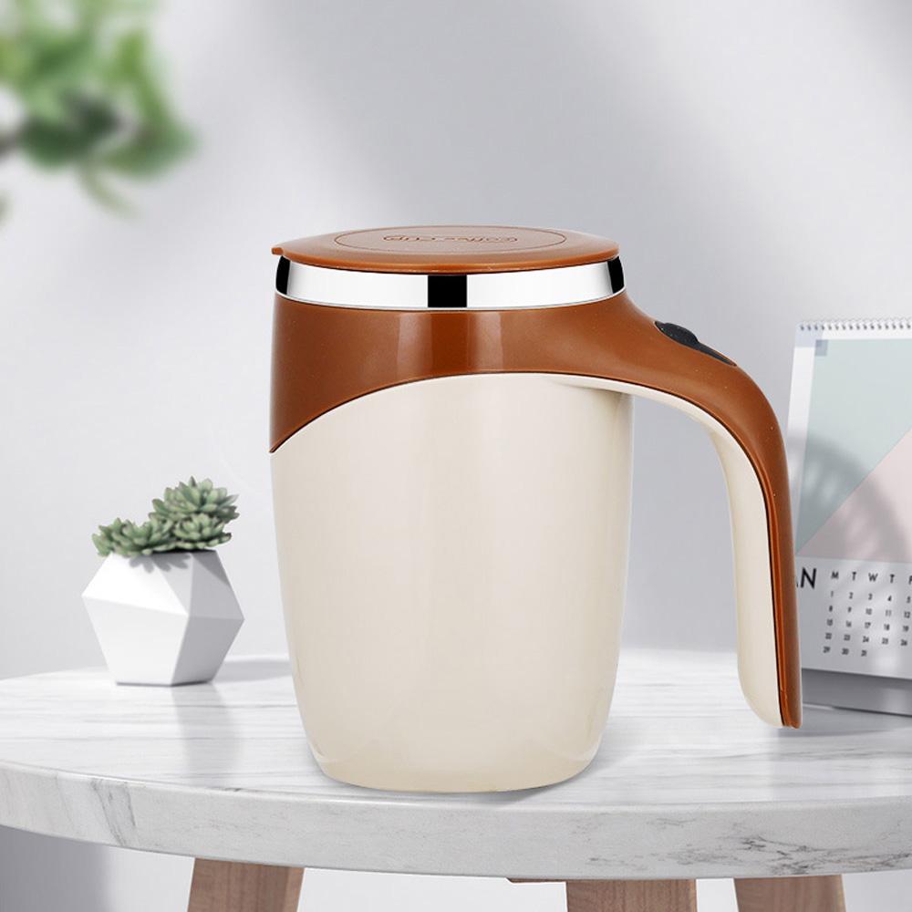 380ml Automatic Self Stirring Mug Coffee Milk Fruits Mixing Cup Electric Stainless Steel Lazy Rotating Mug Magnetic Stirring Cup.