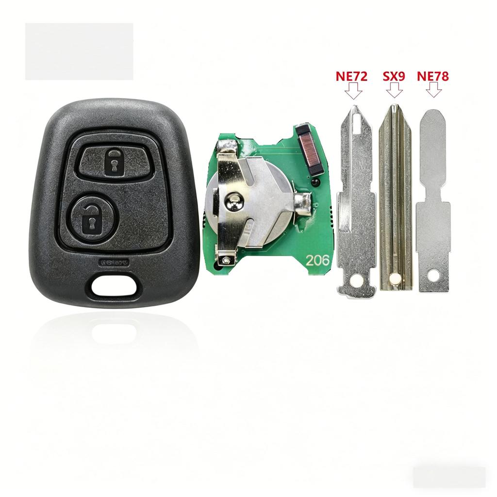 PEZN4 Suitable for Peugeot Citroen 2-button car key NE72/SX9/NE78 with built-in chip ASK-433MHZ