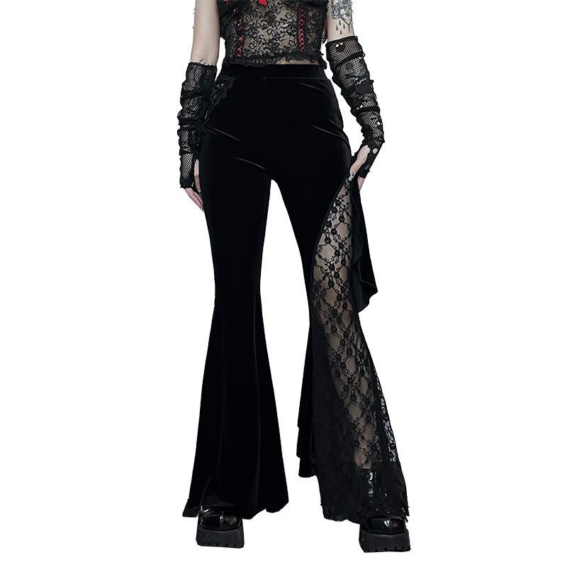 Женские брюки, широкие готические спортивные штаны, черные эластичные брюки в Корейском стиле в стиле панк с высокой талией, брюки для бега, брюки для йоги в стиле Харадзюку