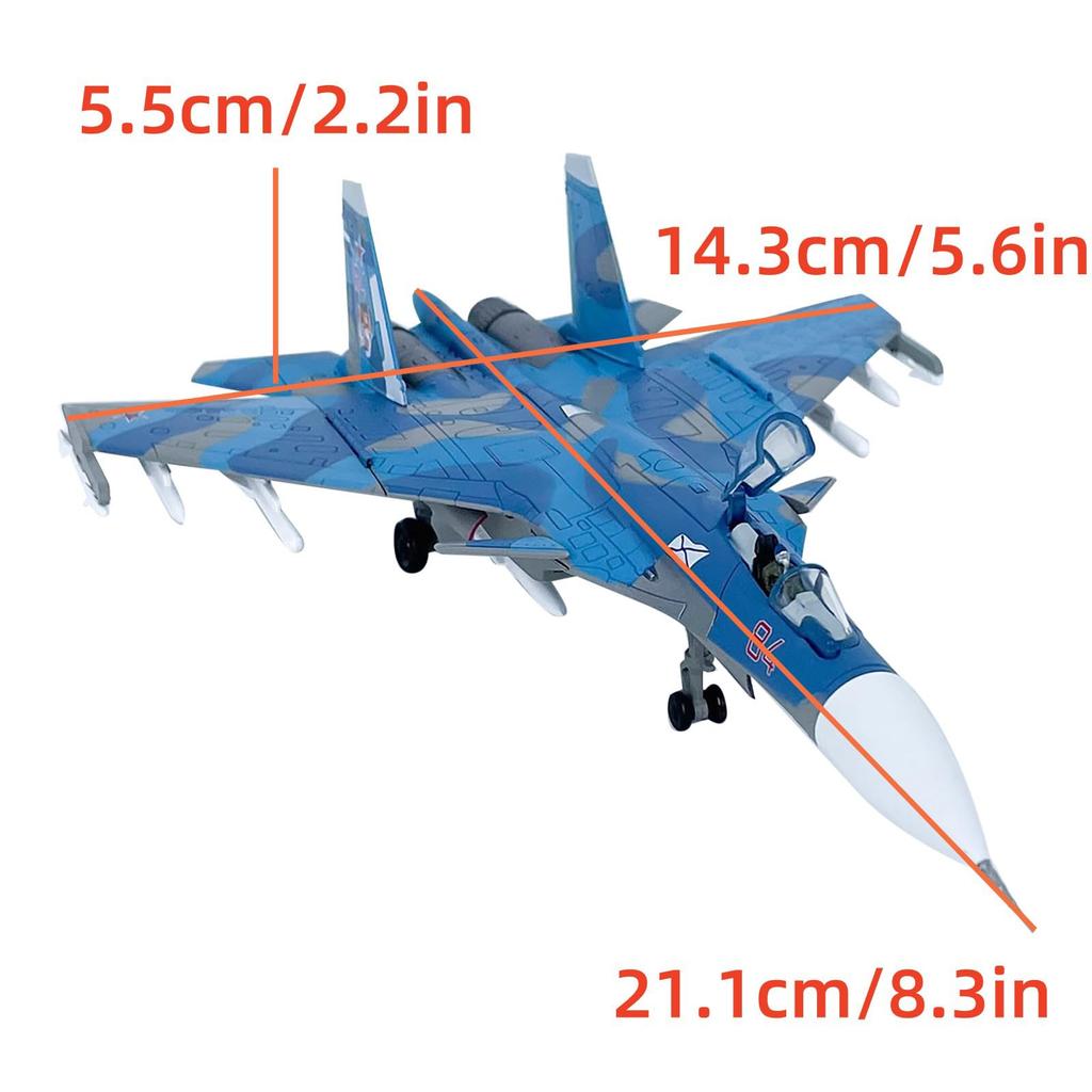 Масштаб 1/100 Модель истребителя Су-33 ВМФ России из сплава Коллекционная
