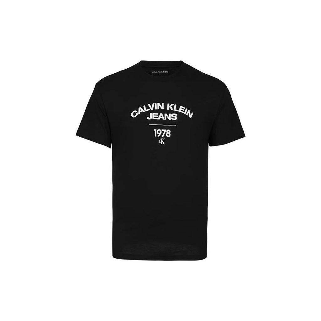Calvin Klein T-Shirts Men's Black Crew Neck Moderate Straight Fit J30J324206-BEH