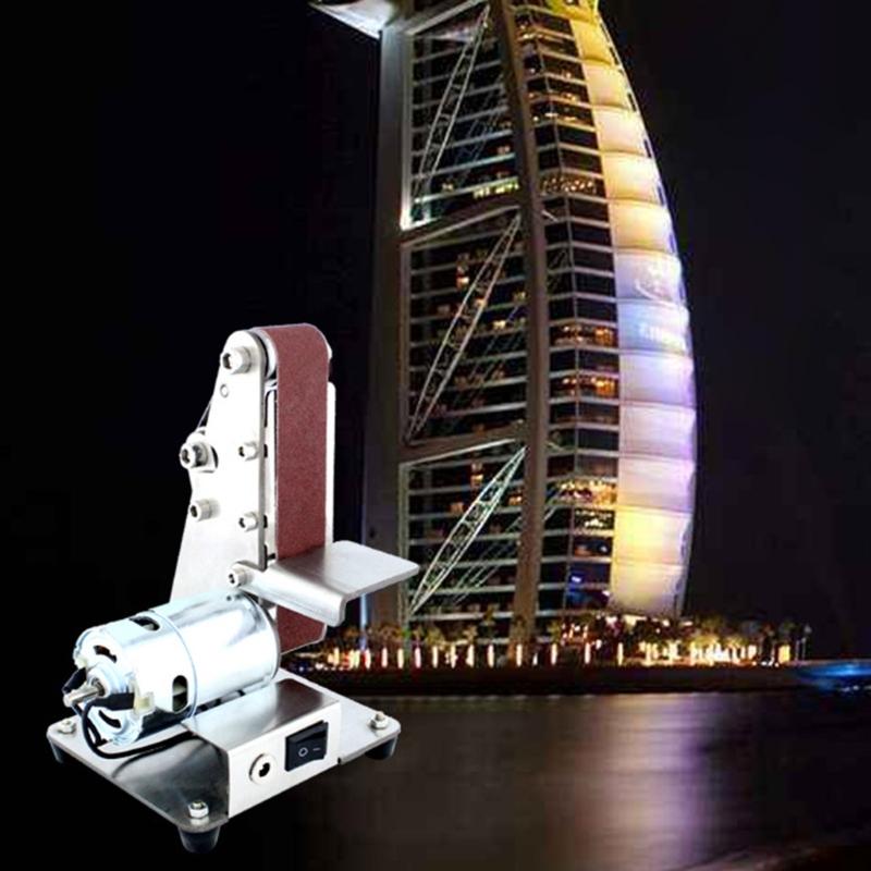 Компактный ленточный шлифовальный станок Малый инструмент для ленточной шлифовки Простой в эксплуатации для заточки и шлифовки с 7 настройками скорости