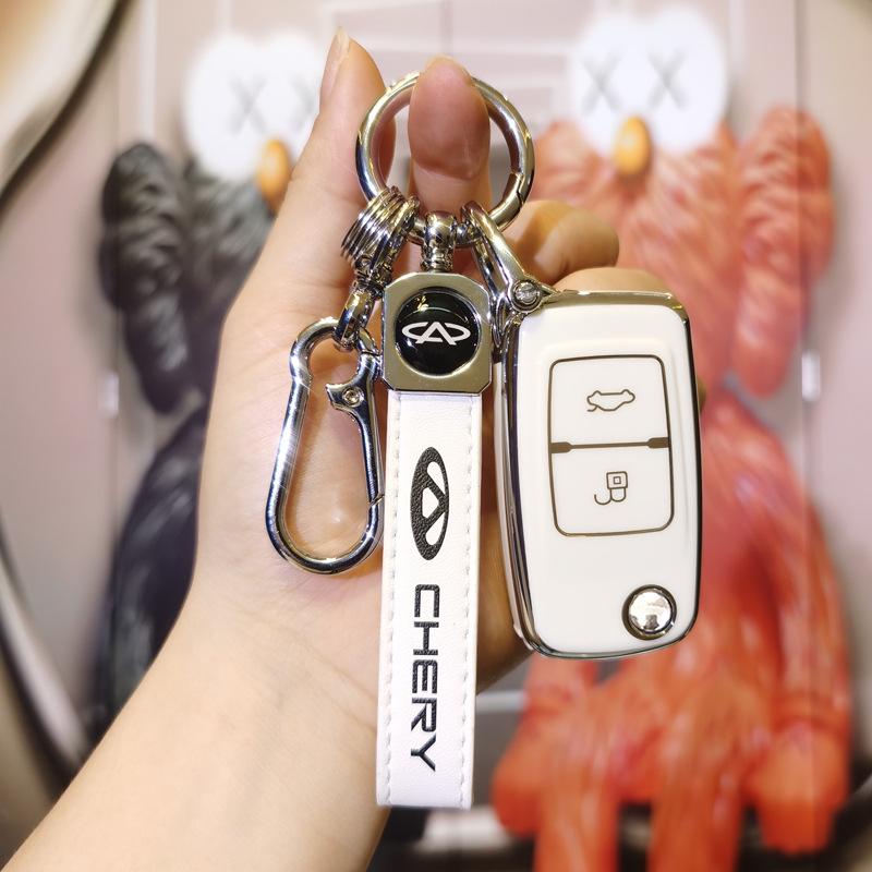 Совместимый чехол для ключа автомобиля Chery для Fengyun 2, E5, A1, A3, A5, Tiggo, Karry K50, JAC - Чехол-кошелек для ключей с пряжкой