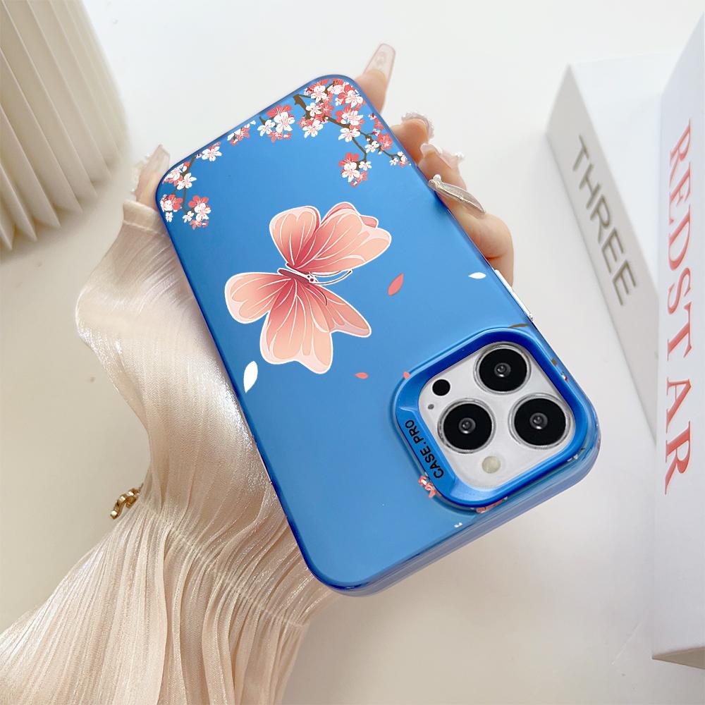 Окрашенный узор, цветной серебристый, двухсторонний, жесткий, противоударный чехол для телефона с защитой от падений для OnePlus OPPO Reno Realme