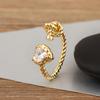 Nidin New Fashion Romantic Love Heart Shape Cubic Zirconia Open Rings Adjustable For Male Female Couples Fine Finger Jewelry