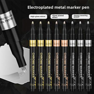 Светоотражающий хромированный маркер для гальванических красок — водостойкий цветной маркер для подкраски зеркальных металлических моделей.
