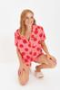 Women's Fashion Fuchsia Polka Dot Viscose Woven Pajama Set