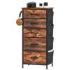 Chest of Five Fabric Drawers - Rustic Brown