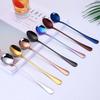 6Pcs Stainless Steel Coffee Tea Stir Spoon Long Handle Ice Cream Dessert Spoons Stainless Steel Tableware Set Kitchen Supplies