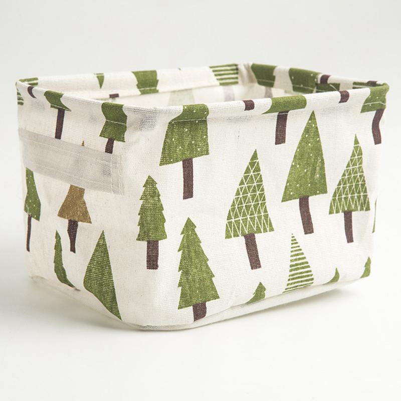 (YOUU06)1pc Cotton Linen Fabric Waterproof Sundry Basket Storage Box Cosmetic Toy Organizer Underwear Sock Cloth Storagebag