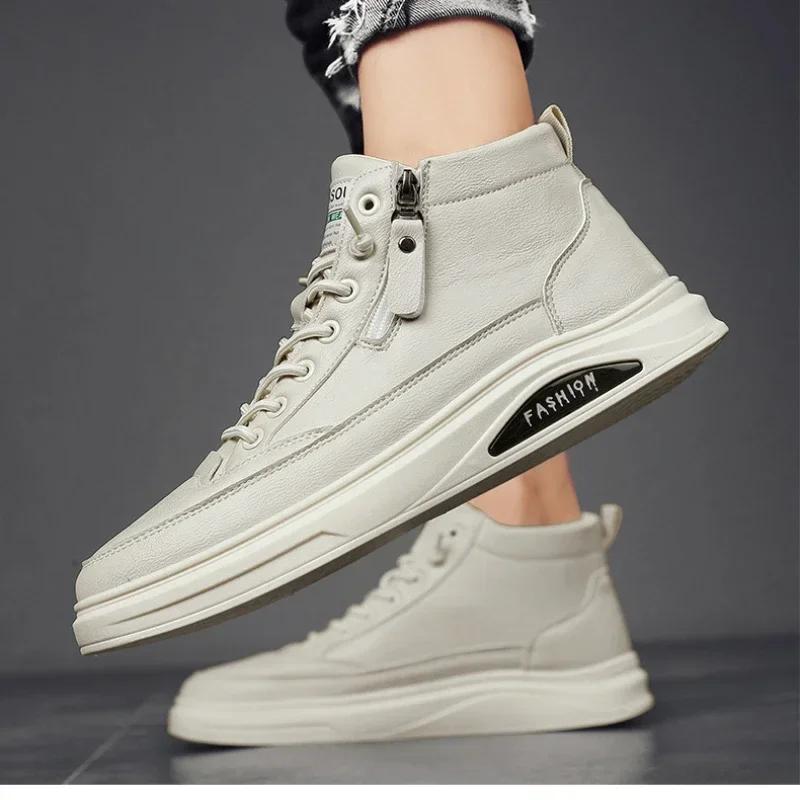 Fashion Men's Sneakers Spring Fashion Black Ankle Boots for Men Flats Casual Shoes Winter Warm Sneakers Luxury Water Proof Men's Boots