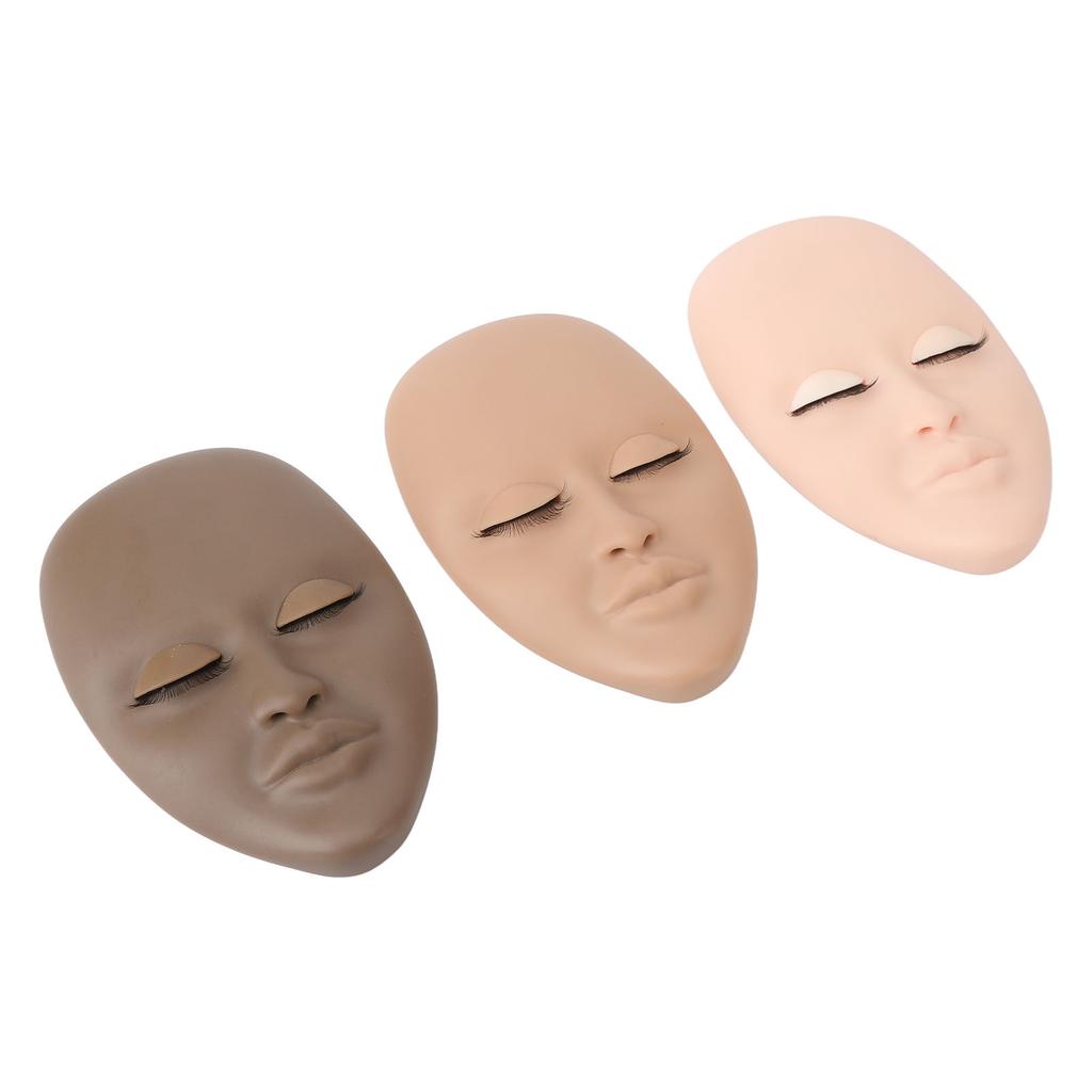 3 шт. Голова манекена для наращивания ресниц Двухслойная Реалистичная Тренировочная 3D Резиновая Голова манекена для ресниц со Сменным Веком