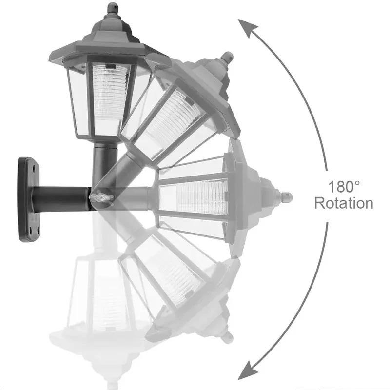 Retro Solar Lights Outdoor,Hexagonal LED Wall Lamp,IP44 Waterproof Fence Light,LED Landscape Lighting,for Courtyard Decor