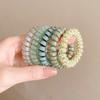 5Pcs Colorful Telephone Wire Hair Ring Girls Traceless Springs Elastic Hairbands For Women Headdress Hair Ties Rubber Bands