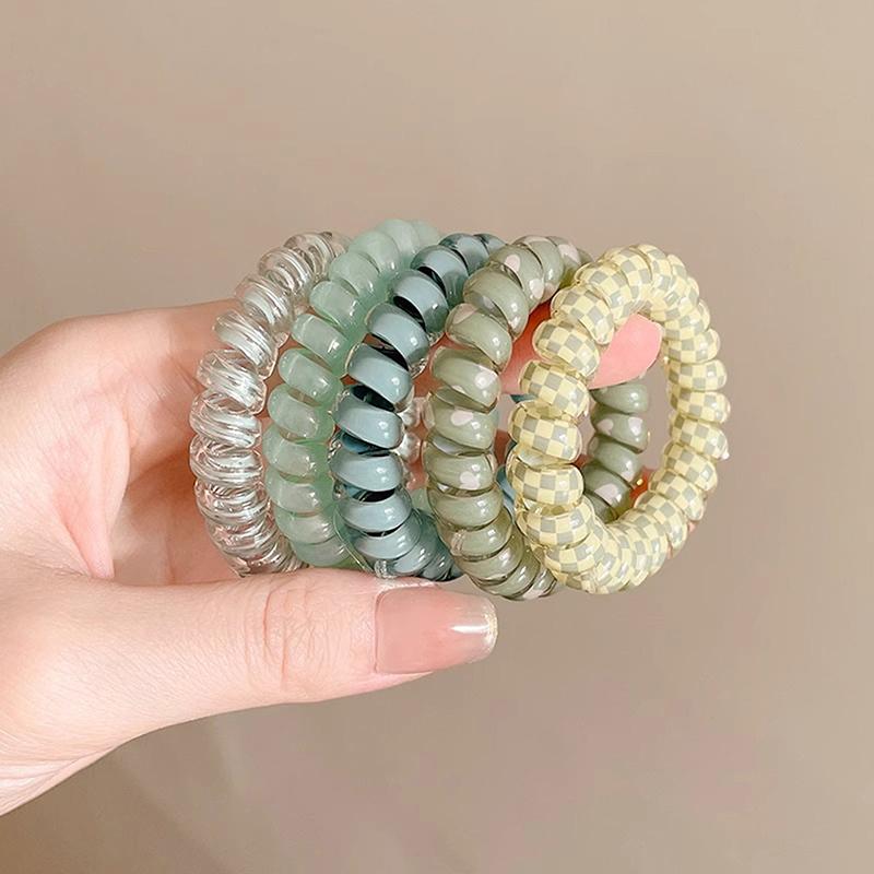 5 шт. цветные телефонные провода кольца для волос для девочек бесследные пружины эластичные повязки для волос для женщин головной убор резинки для волос резинки