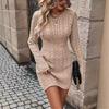 Women's Sweater Dress Casual Long Sleeve Elegant Fashion All-match Round Neck Dresses
