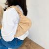 Модные плиссированные сумки с ручками для женщин, однотонные облачные сумки, сумки на ремне из искусственной кожи, сумка для подмышек, маленькая сумка-тоут для девочек, повседневная сумка