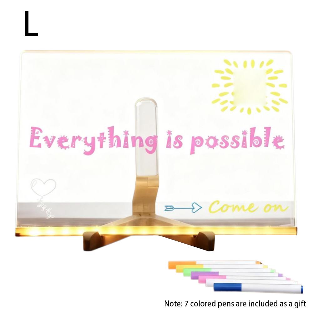 Светодиодная доска-ночник для заметок с 7 цветными ручками, светящаяся акриловая доска для сообщений для DIY, еженедельник для детей, подарки, офис, школа