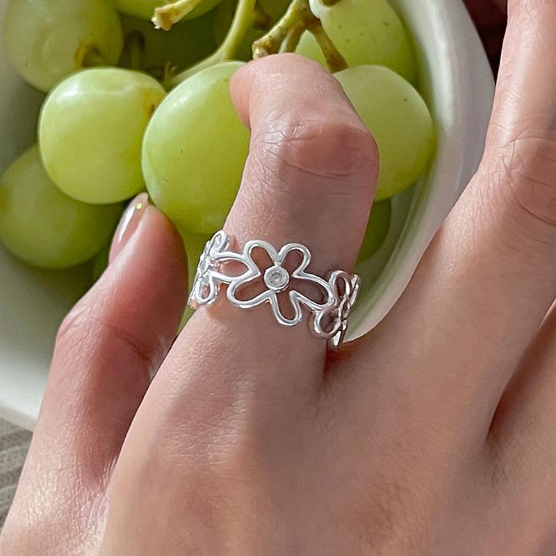 foxanry Кольцо с геометрическим узором и полым цветком для женщин и девочек, модные индивидуальные креативные украшения на день рождения, аксессуары, подарки