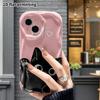 Phone Case: 2D flat design suitable for iPhone 18 17 16 15 14 13 Pro protective case, pink background with little black cat, perfect Christmas and Hal