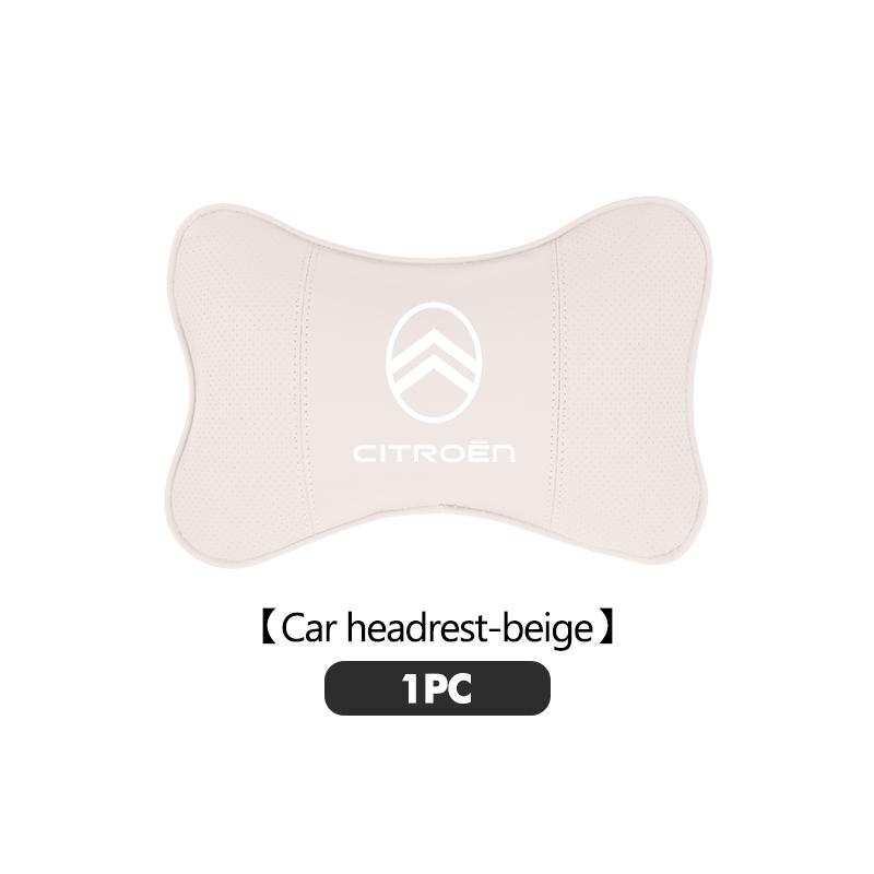 EMHV7 Leather Car Headrest Neck Pillow Seat Waist Cushion Lumbar Support For Citroen C4 C3 C5 C1 C2 C6 VTS C4L DS3 DS4 DS5 Grand