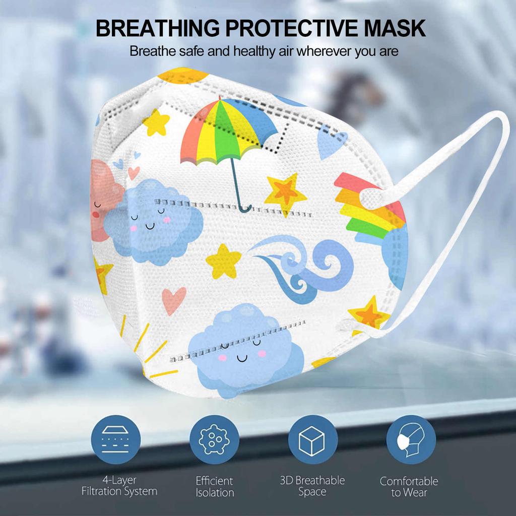 50 шт. Детская маска для лица с принтом для защиты на улице