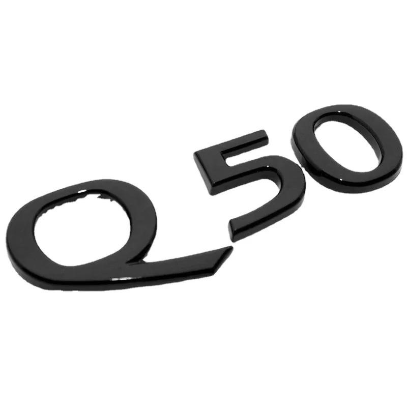 For Infiniti Rear 3D ABS Q50 Q50L Q50S Lid Logo Letter Badge Emblem Nameplate Gloss Black W2