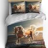 Кровать king-size с изображением жеребца в стиле середины века, комплект постельного белья для взрослых, 3-предметный комплект с принтом из микрофибры или полиэстера