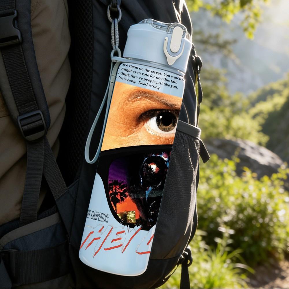 1PC Black Female Portrait A 750ml sports water bottle leakproof straw lid outdoor office home