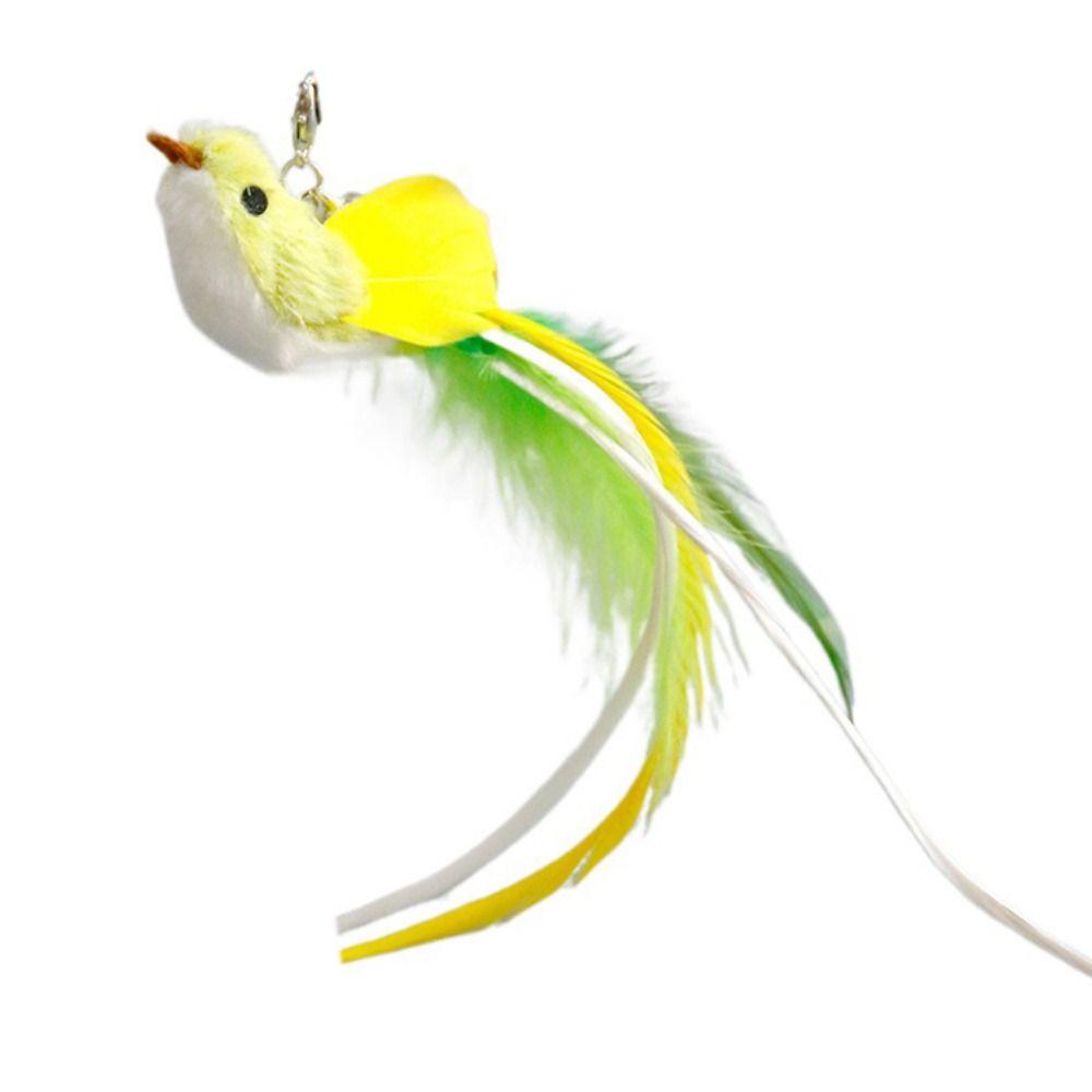 Funny Simulation Feather Bird Sucker Cat Stick Toy Playing Teaser Wand Replacement Head Interactive Cat Toy Cat Supplies