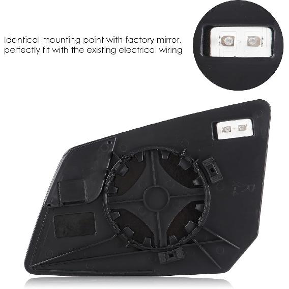 New Passenger Right Side Heated Mirror Compatible With GMC Acadia Chevy Traverse Saturn Outlook Replacement For 15951928, 25990004, 30223, 80223,