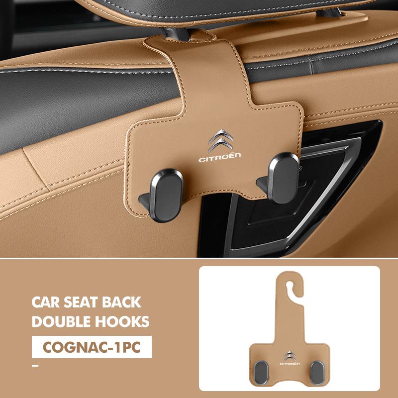OCDK9 Car Rear Seat Double Head Storage Hook Headrest Hanger Clip For Citroen Jumper Celysee Cactus Picasso Aircross Saxo Grand