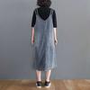 Women Summer Dress Sleeveless Dress Elegant Long Dress Loose Denim Blue Basic Dresses