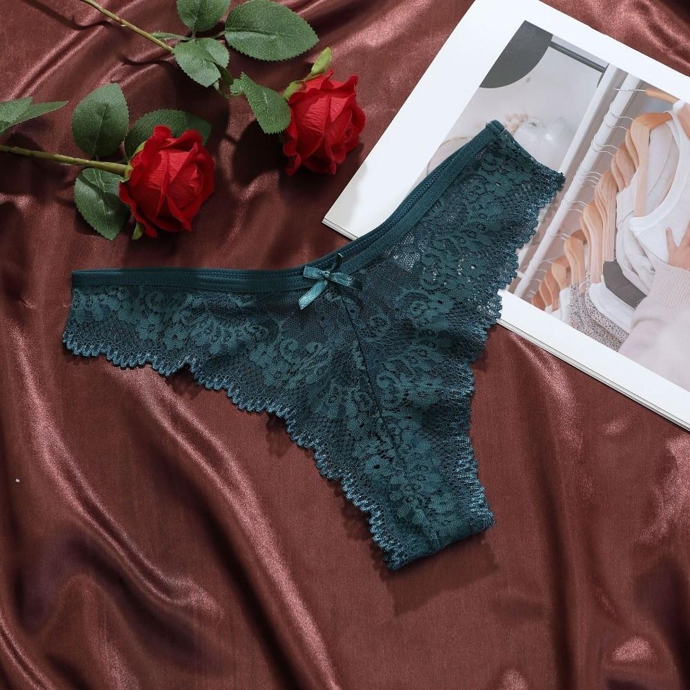 Traceless Lace Thong Panties Low Waist Floral Underpants Women Lace Flower Briefs Intimate Apparel