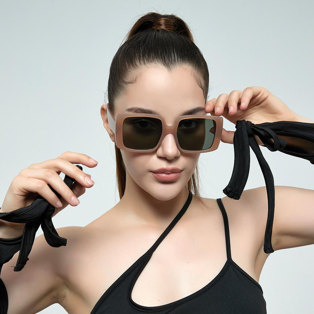 Очки 95153 Большая оправа квадратная цветная оправа модные солнцезащитные очки женские, солнцезащитные очки мужские