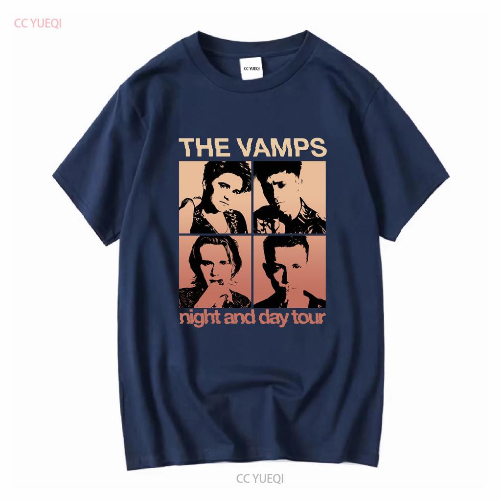 The Vamps Band Night Day Tour Cotton Black All Size T Shirt Long Or Short Sleeves Vintage Washed Versatile Slightly